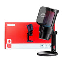 Microfone Gamer Condensador RGB - De Mesa Profissional Podcast Alta Sensibilidade Rbg USB