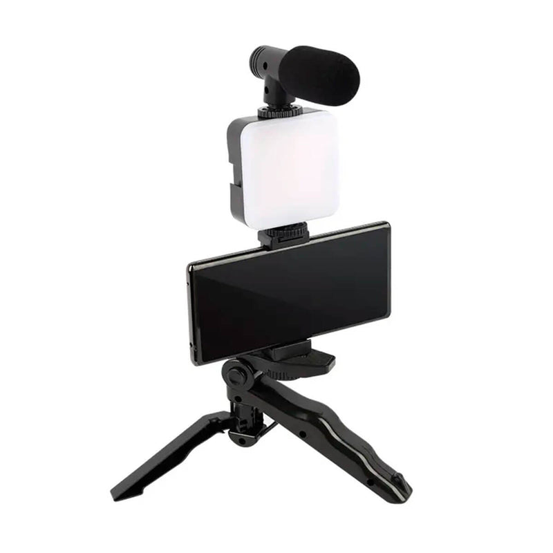 Kit de Gravação [4 em 1] Com Microfone, LED, Suporte Celular