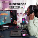 Microfone De Mesa Profissional Podcast Alta Sensibilidade Rbg USB