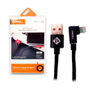 Cabo USB Gamer em L 90° para iPhone - Nylon Trançado e Reforçado