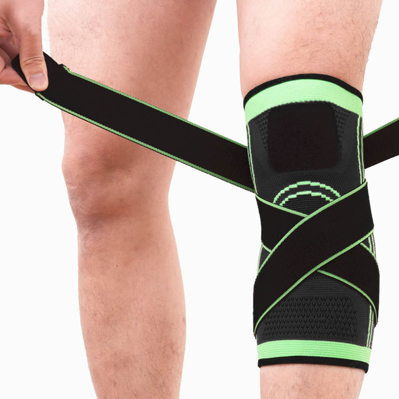 Joelheira de Compressão Faixa Dupla -  Ajustavel Compressao Para Jogadores Futsal Tennis