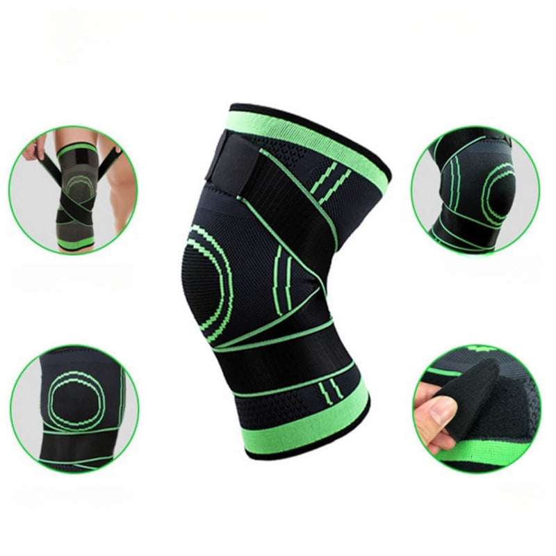 Joelheira de Compressão Faixa Dupla -  Ajustavel Compressao Para Jogadores Futsal Tennis