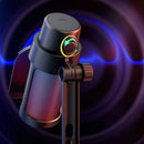 Microfone Gamer Condensador RGB - De Mesa Profissional Podcast Alta Sensibilidade Rbg USB