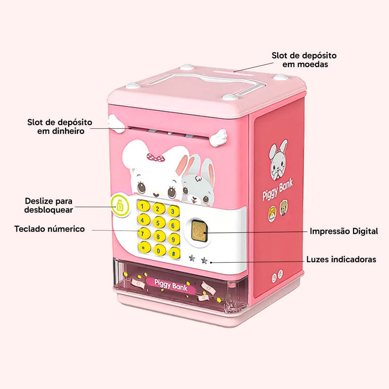 Cofrinho Digital Puxa Notas Digital Senha