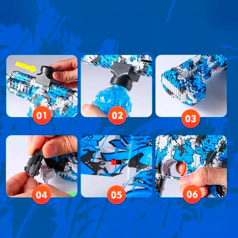 Arminha de Bolinhas de Gel - Recarregável com Óculos de Proteção