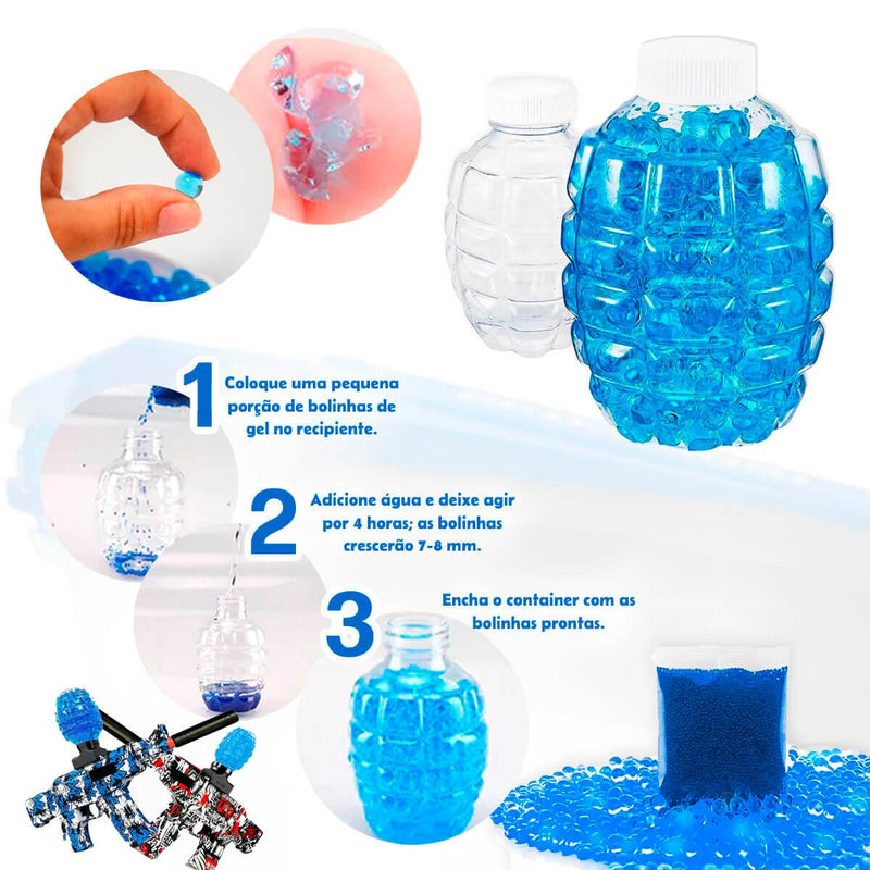 Arminha de Bolinhas de Gel - Recarregável com Óculos de Proteção