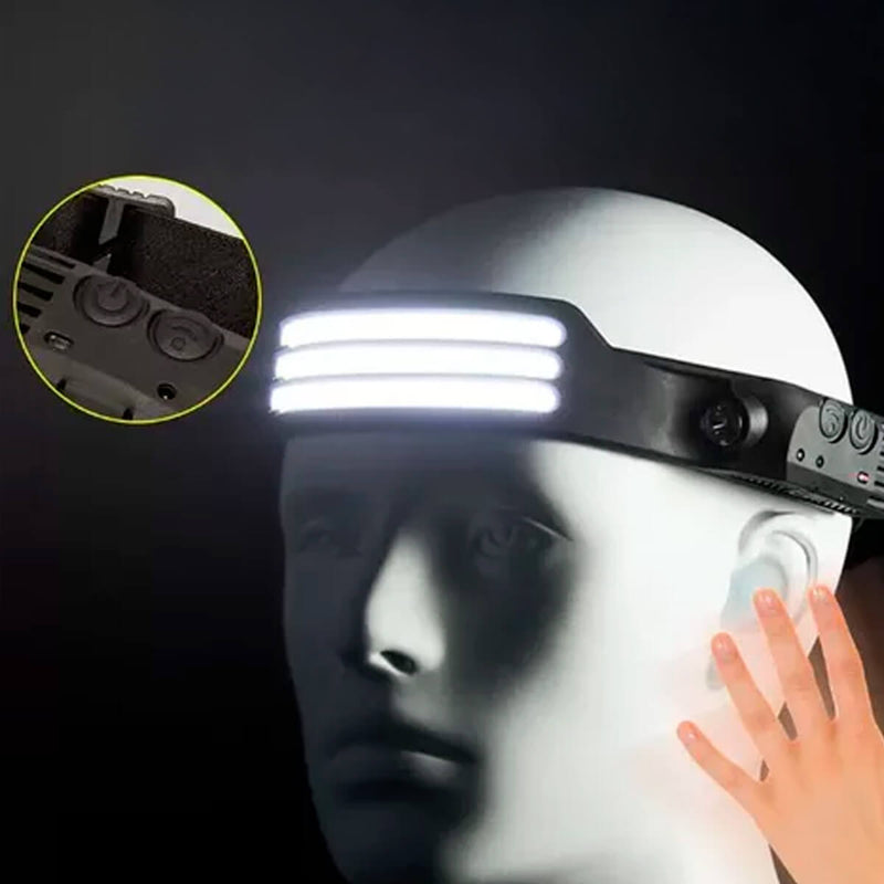 Lanterna de Cabeça LED [3 Fitas] -  LED 500 Lúmens com Sensor Inteligente