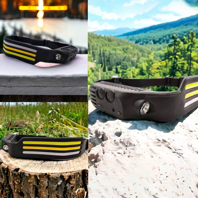 Lanterna de Cabeça LED [3 Fitas] -  LED 500 Lúmens com Sensor Inteligente