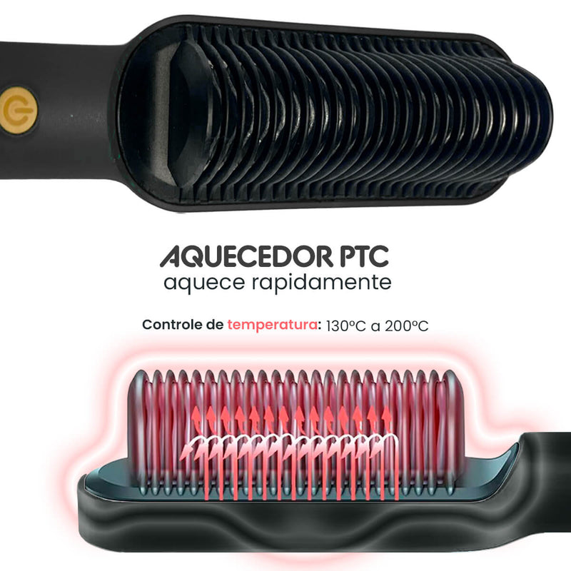 Escova Elétrica Alisadora - Escova com Controle de Temperatura