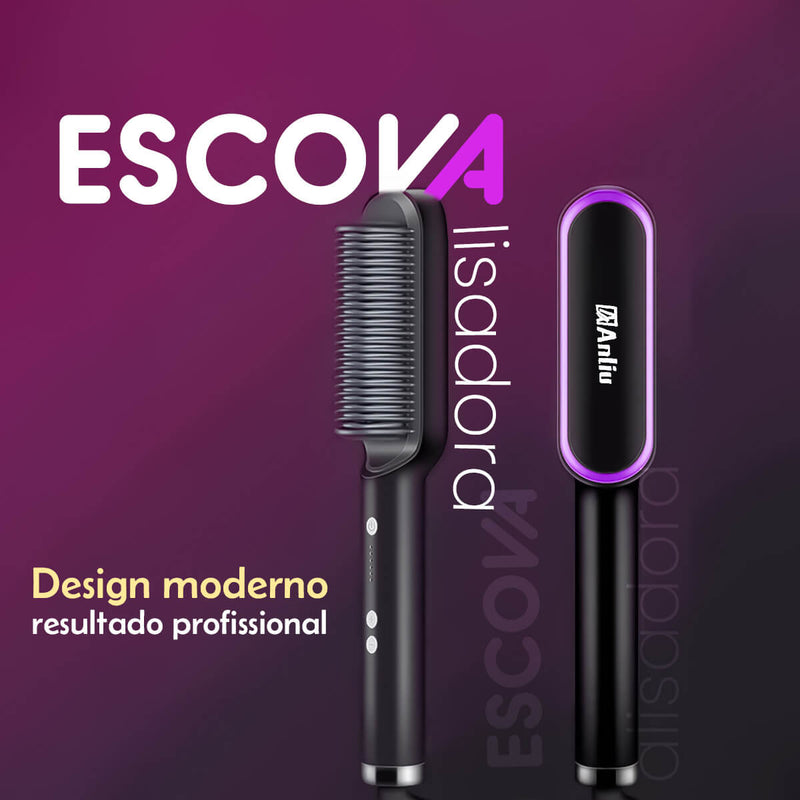 Escova Elétrica Alisadora - Escova com Controle de Temperatura
