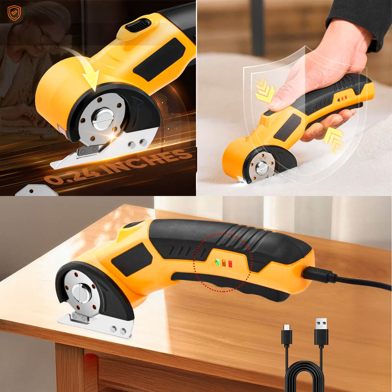 Tesoura Elétrica Cortador de Tecido Rotativo