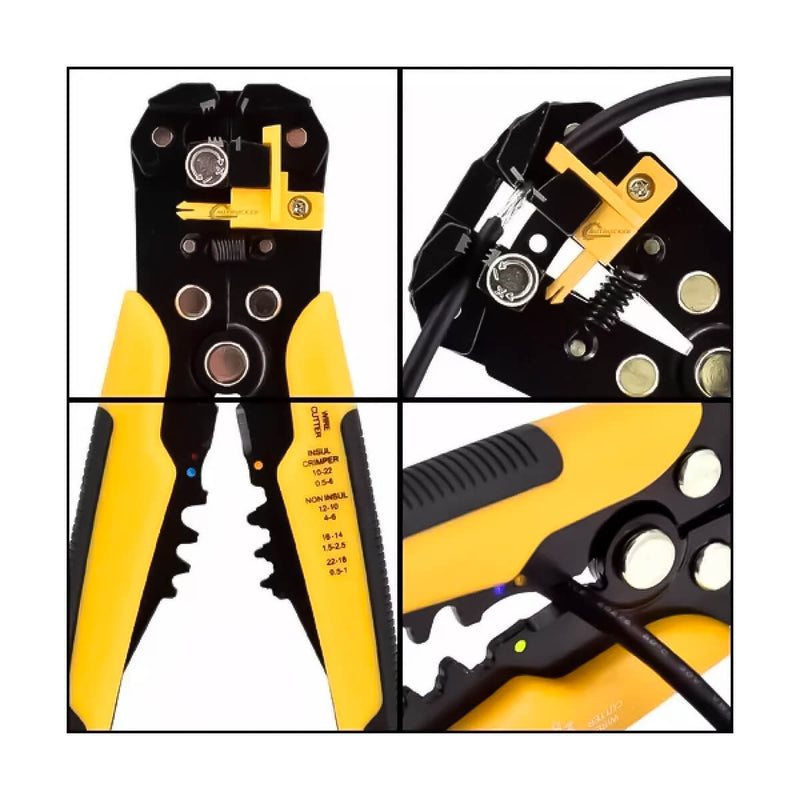 Alicate Desencapador de Fios e Crimpador Eletricista -  Automático para Fios de 0 2 a 6 mm2