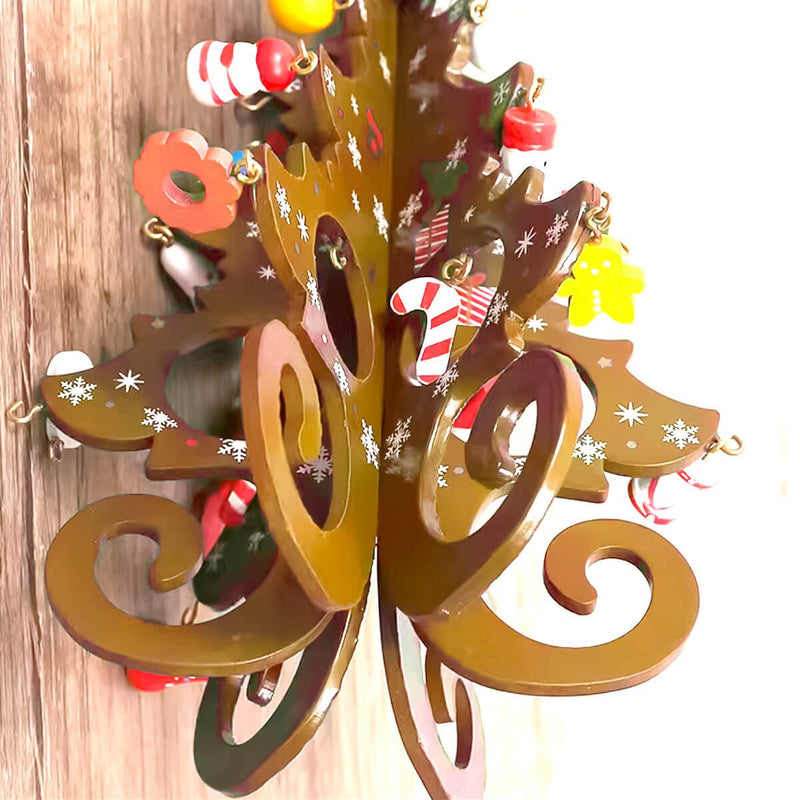 Enfeite de Mesa Natalino Mini Árvore de Natal em Madeira