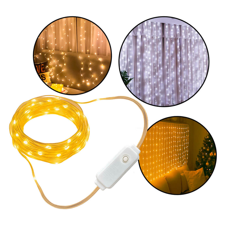 Cortina Led Decoração de Natal 3x2 [240 Leds] -