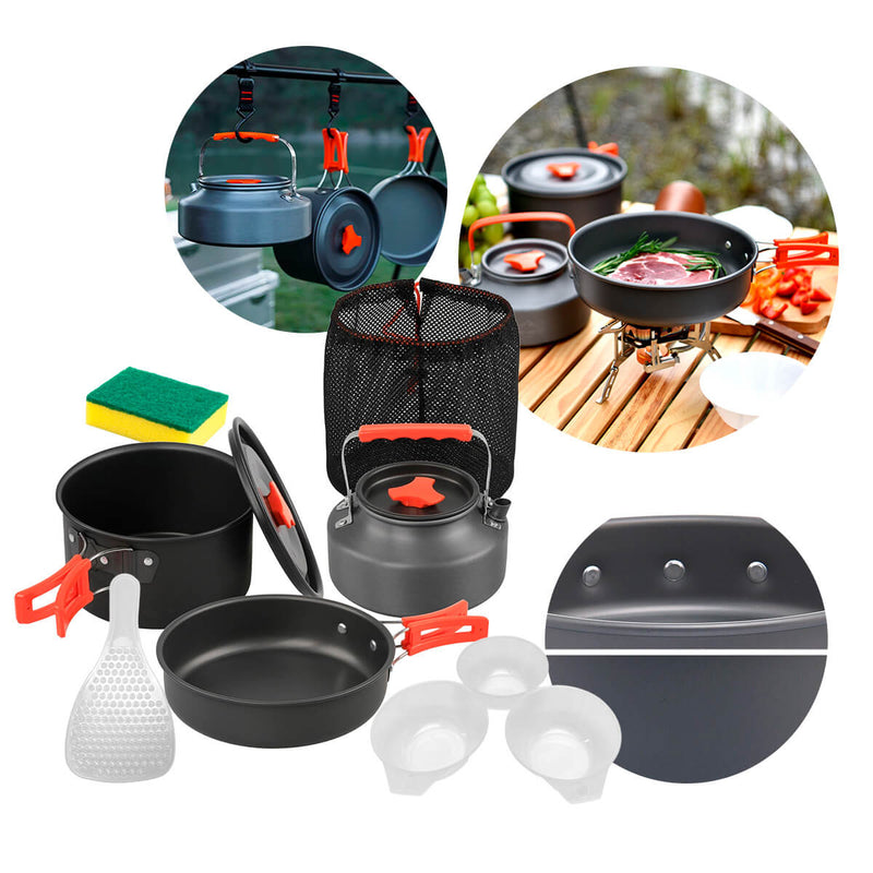 Conjunto de Panelas Camping Pesca - Kit Cozinha Portátil