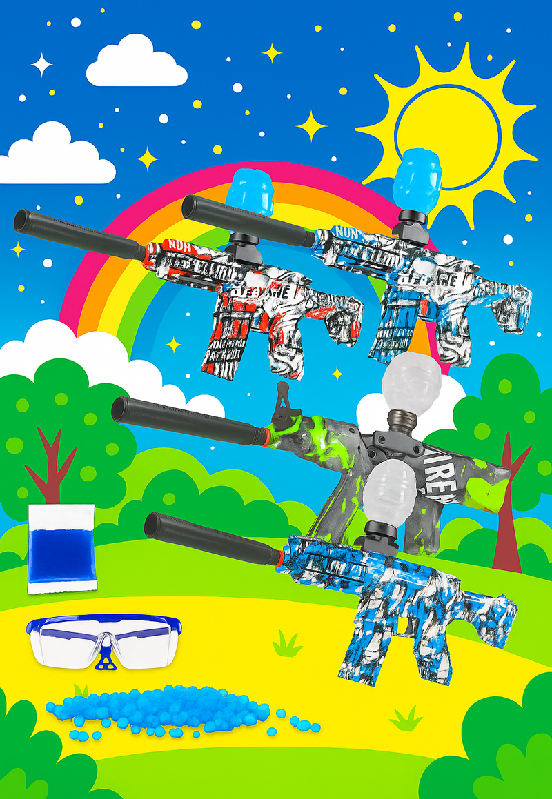 Arminha de Bolinhas de Gel - Recarregável com Óculos de Proteção