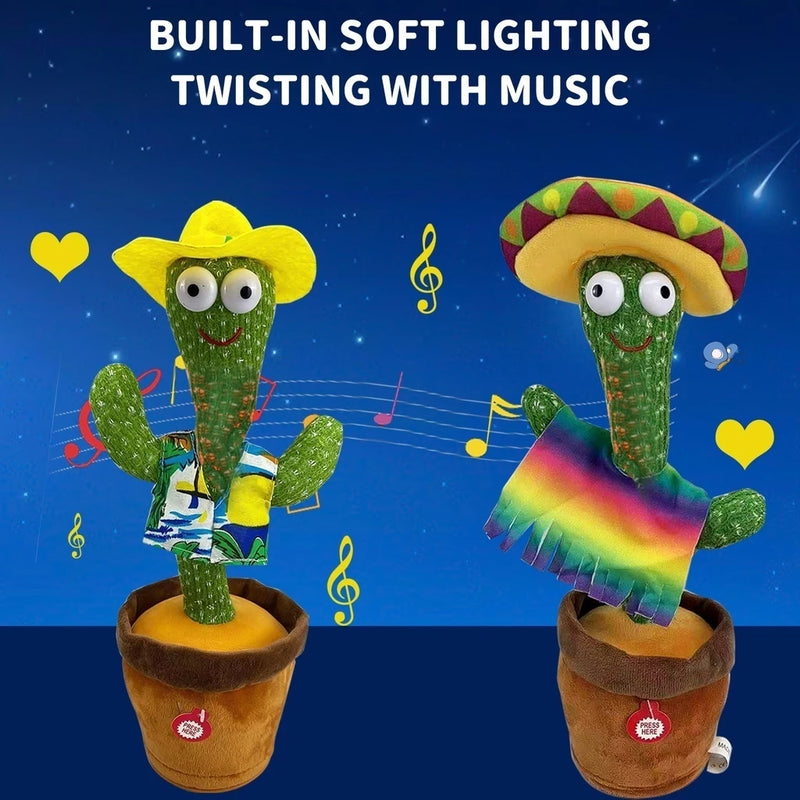 Cacto Dançante Falante [Grátis Roupa] -  Falante Toca Música Repete A Fala E Dança