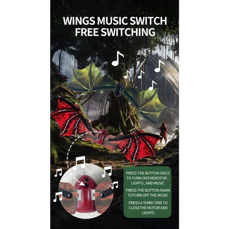 Asa Fantasia Infantil Led Dinossauro