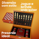Kit Jogo de Xadrez e Porta Bebidas Cantil