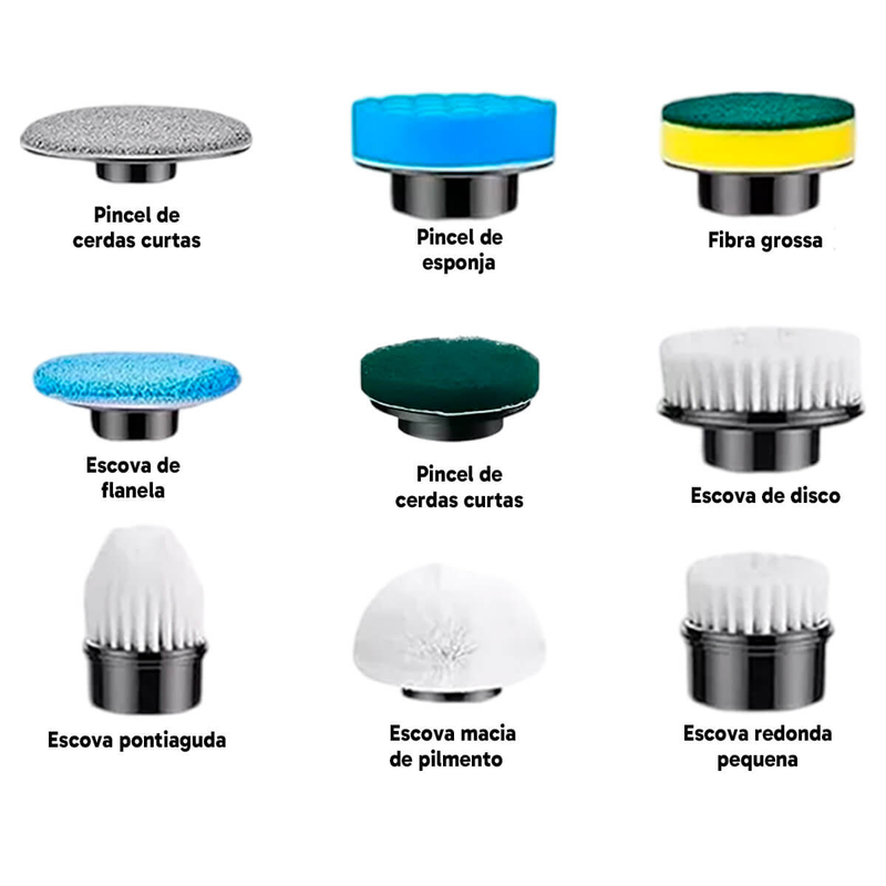 Escova de Limpeza Esfregão Mop Elétrico [7 em 1]